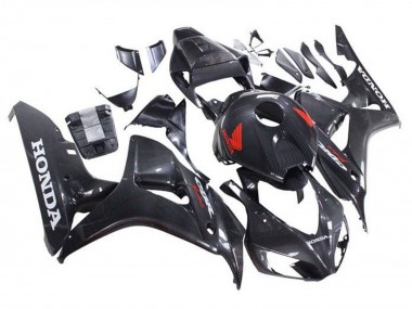 Best 2006-2007 Honda CBR1000RR Motorcycle Fairings - Faux Carbon Fiber Red White UK