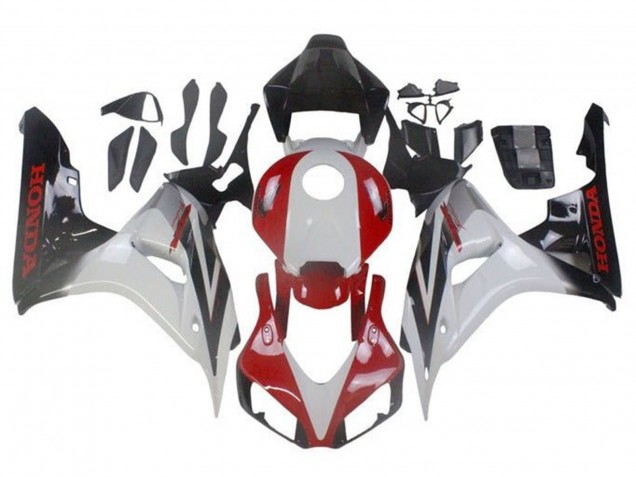 2006-2007 Honda CBR1000RR Motorcycle Fairings - White Red Glossy Black Fade UK