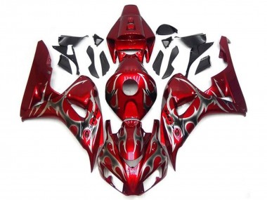 Best 2006-2007 Honda CBR1000RR Motorcycle Fairings - Red Silver Tribal UK