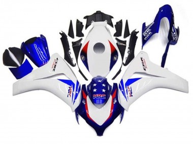 Best 2008-2011 Honda CBR1000RR Motorcycle Fairings - White Red Blue Star HRC UK
