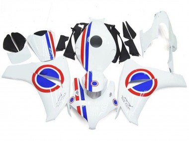 Best 2008-2011 Honda CBR1000RR Motorcycle Fairings - White Red Blue Stripe UK