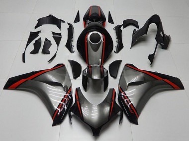 Best 2008-2011 Honda CBR1000RR Motorcycle Fairings - Grey Red Glossy Black Stripe UK