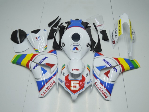 2008-2011 Honda CBR1000RR Motorcycle Fairings - White Blue Red Valvoline Color Wheel UK