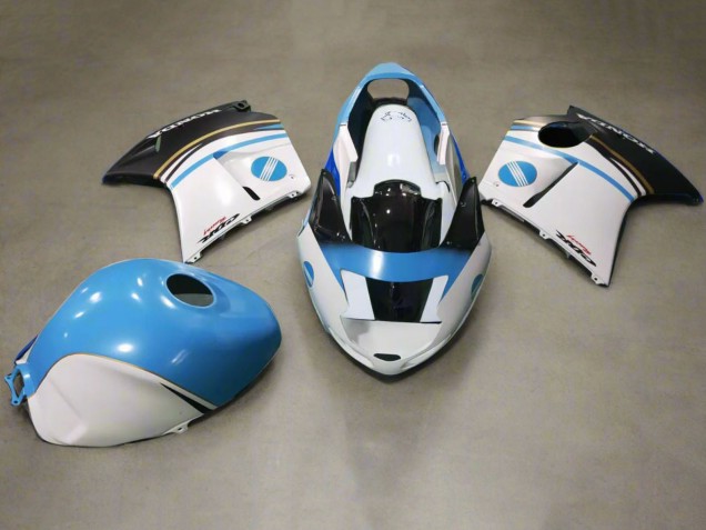 1996-2007 Honda CBR1100XX Blackbird Motorcycle Fairings - White Blue Black Konica Minolta UK