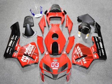 Best 2005-2006 Honda CBR600RR Motorcycle Fairings - Red Black White 03 UK