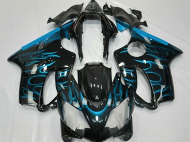 Best 2001-2003 Honda CBR600 F4i Motorcycle Fairings - Glossy Black Light Blue Flame UK