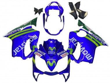 Best 2001-2003 Honda CBR600 F4i Motorcycle Fairings - Blue Green White MoviStar UK