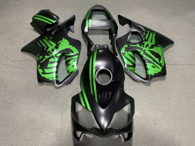 Best 2001-2003 Honda CBR600 F4i Motorcycle Fairings - Green Matte Black Skull UK