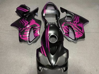 Best 2001-2003 Honda CBR600 F4i Motorcycle Fairings - Pink Matte Black Skull UK