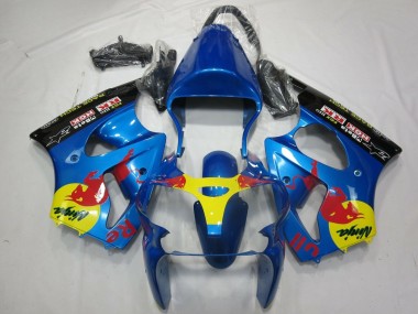 Best 2000-2002 Kawasaki ZX6R Motorcycle Fairings - Blue Yellow Black Red Bull UK
