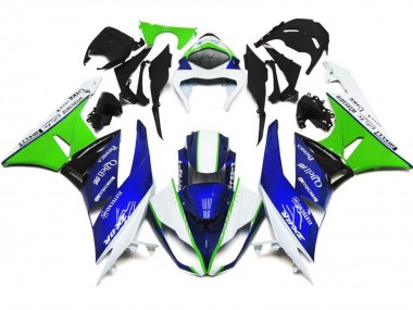 Best 2007-2008 Kawasaki ZX6R Motorcycle Fairings - White Blue Green Black UK