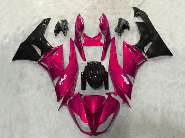 Best 2009-2012 Kawasaki ZX6R Motorcycle Fairings - Candy Red Glossy Black UK