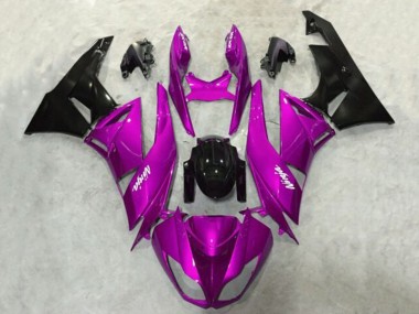 Best 2009-2012 Kawasaki ZX6R Motorcycle Fairings - Purple Glossy Black UK