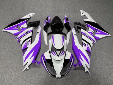 Best 2009-2012 Kawasaki ZX6R Motorcycle Fairings - White Purple Black UK