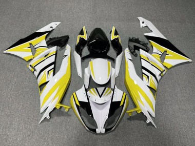 Best 2009-2012 Kawasaki ZX6R Motorcycle Fairings - White Yellow Black UK