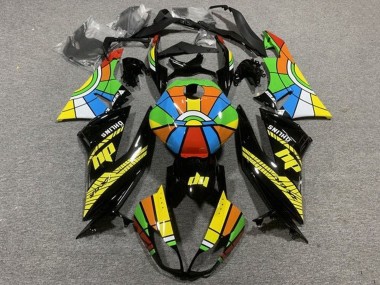 Best 2009-2012 Kawasaki ZX6R Motorcycle Fairings - Glossy Black Multicolor UK