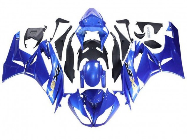 2009-2012 Kawasaki ZX6R Motorcycle Fairings - Blue Black Gold UK