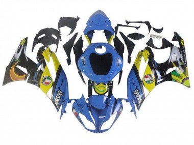 Best 2009-2012 Kawasaki ZX6R Motorcycle Fairings - Blue Yellow Shark UK