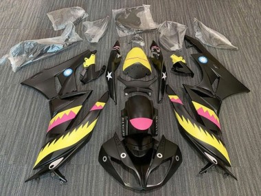 Best 2009-2012 Kawasaki ZX6R Motorcycle Fairings - Yellow Pink Matte Black Shark UK