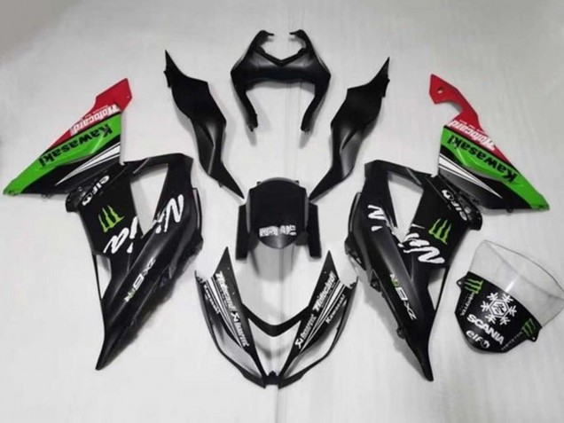 2013-2018 Kawasaki ZX6R Motorcycle Fairings - Matte Black Green Red White Monster Snow UK