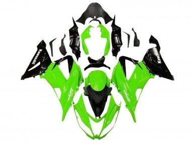 Best 2013-2018 Kawasaki ZX6R Motorcycle Fairing Kits - Green Glossy Black UK