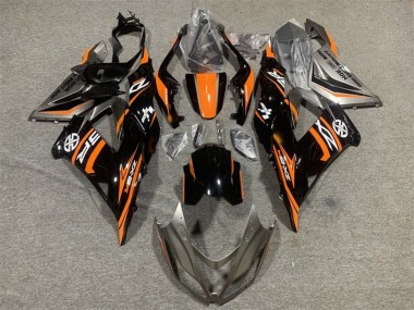 Best 2013-2018 Kawasaki ZX6R Motorcycle Fairing - Orange Glossy Black UK
