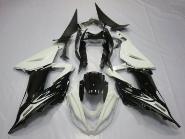 Best 2013-2018 Kawasaki ZX6R Motorcycle Fairings - Pearl White Glossy Black UK