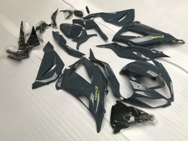 Best 2013-2018 Kawasaki ZX6R Motorcycle Fairings - Dark Grey Yellow UK