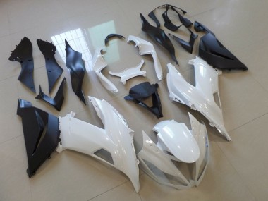 Best 2013-2018 Kawasaki ZX6R Motorcycle Fairing - White Matte Black UK