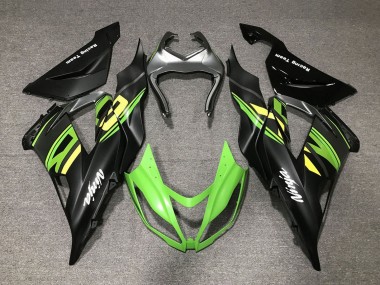 Best 2013-2018 Kawasaki ZX6R Motorcycle Fairings - Matte Black Green Yellow UK