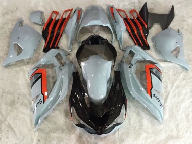 Best 2013-2018 Kawasaki ZX6R Motorcycle Fairings - Nardo Grey Red Black UK