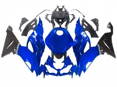 Best 2019-2022 Kawasaki ZX6R Motorcycle Fairings - Blue Glossy Black UK