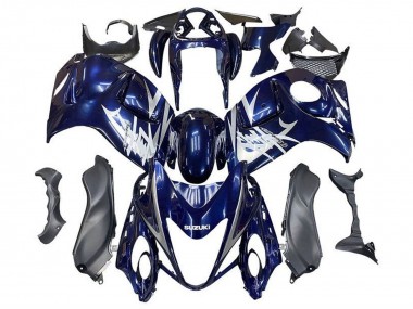 Best 2008-2020 Dark Blue Silver White Suzuki GSXR 1300 Hayabusa Motorcycle Fairings UK