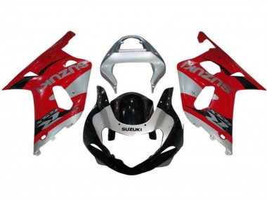 Best 2000-2002 Suzuki GSXR1000 Motorcycle Fairings - Silver Red Black UK