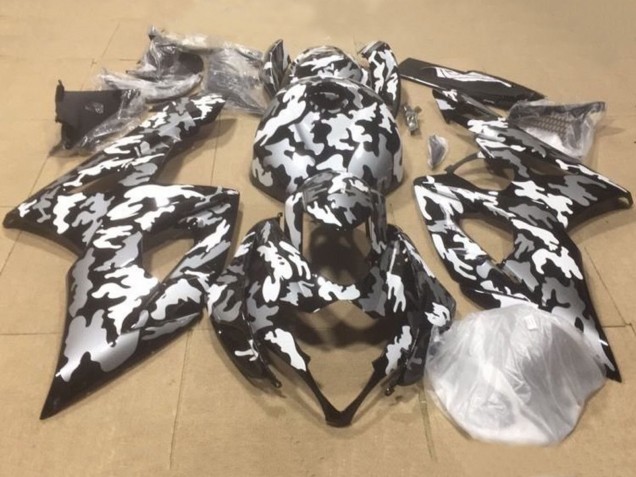 2000-2002 Suzuki GSXR1000 Motorcycle Fairings - Black White Grey Camouflage UK