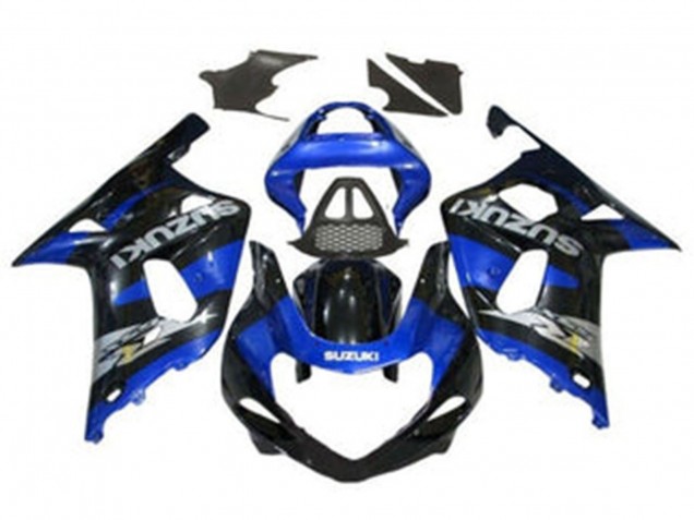 2000-2002 Suzuki GSXR1000 Motorcycle Fairings - Blue Glossy Black Chrome UK