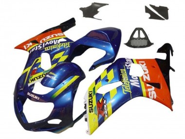 Best 2000-2002 Suzuki GSXR1000 Motorcycle Fairings - Blue Yellow Red Telefumica Motul UK