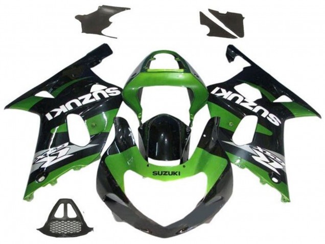 2000-2002 Suzuki GSXR1000 Motorcycle Fairings - Green Glossy Black Grey White UK