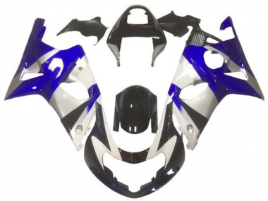 Best 2000-2002 Suzuki GSXR1000 Motorcycle Fairings - Silver Blue Glossy Black UK