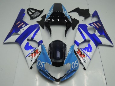 Best 2000-2002 Suzuki GSXR1000 Motorcycle Fairings - Blue White Glossy Black and Light Blue 05 UK