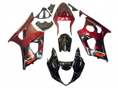 Best 2003-2004 Suzuki GSXR 1000 Motorcycle Fairings - Red Glossy Black UK
