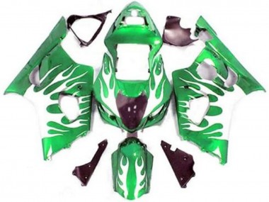 Best 2003-2004 Suzuki GSXR 1000 Motorcycle Fairings - Green White Flame UK