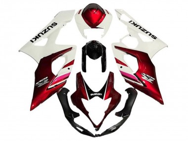 Best 2005-2006 Suzuki GSXR 1000 Motorcycle Fairings - White Candy Red Black UK