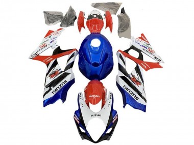 Best 2005-2006 Suzuki GSXR 1000 Motorcycle Fairings - White Red Blue Black Stripe UK