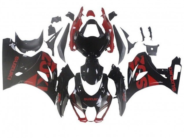 2017-2024 Suzuki GSXR1000 Motorcycle Fairings - Black Dark Red UK