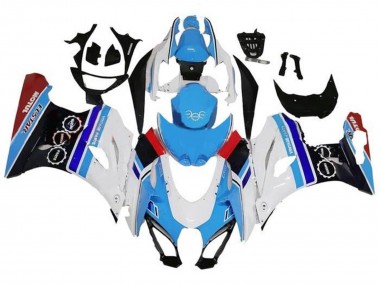 Best 2017-2024 Suzuki GSXR1000 Motorcycle Fairings - White Blue Stripe Red UK