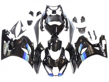 Best 2017-2024 Suzuki GSXR1000 Motorcycle Fairings - Black Blue Stripe UK