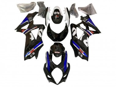 Best 2007-2008 Suzuki GSXR 1000 Motorcycle Fairings - Black White Blue Yoshimura UK