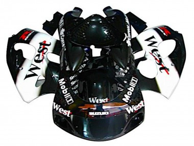 Best 1996-2000 Suzuki GSXR 600 / GSXR 750 Motorcycle Fairings - Black White West UK