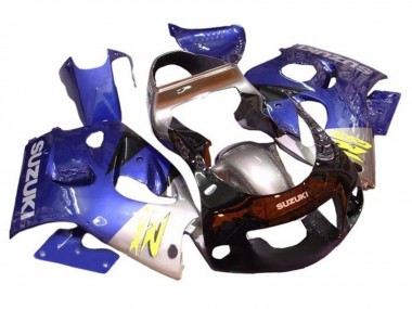 Best 1996-2000 Suzuki GSXR 600 / GSXR 750 Motorcycle Fairings - Blue Silver Black UK